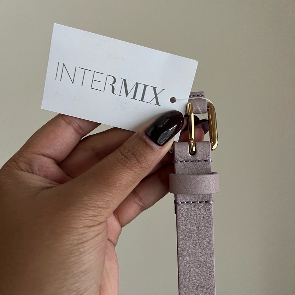 INTERMIX Pastel Purple Belt with Gold Buckle